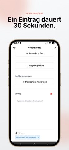 MeinPflegetagebuch screenshot