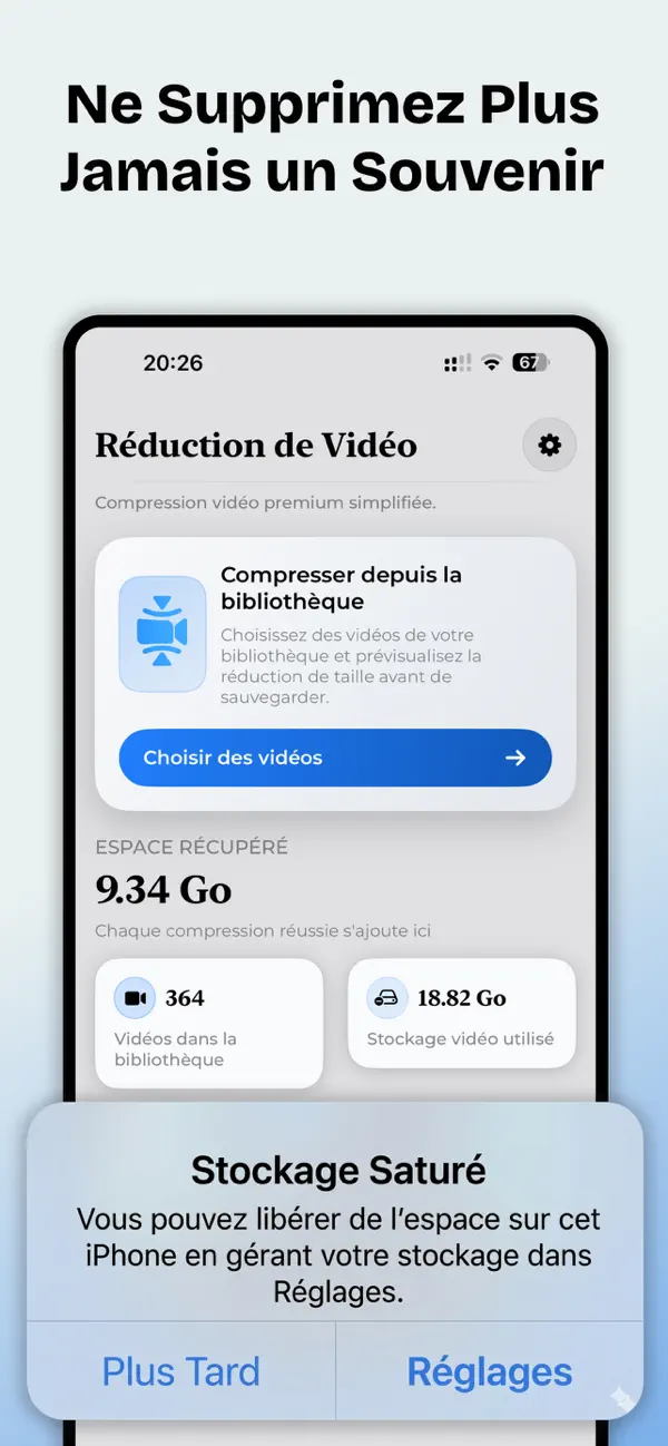 Screenshot #1 pour Compresseur Vidéo: VideoShrink
