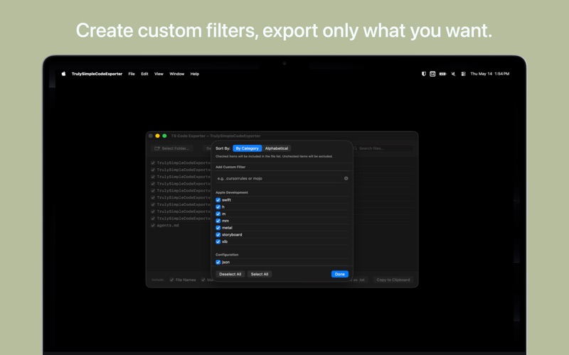 Truly Simple Code Exporter screenshot