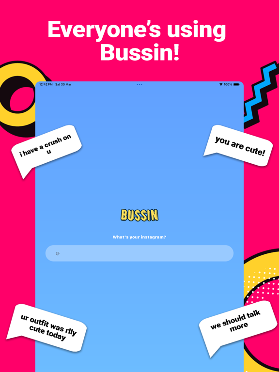 Bussin: ask me anything iPad screenshot 1 - Social Networking app