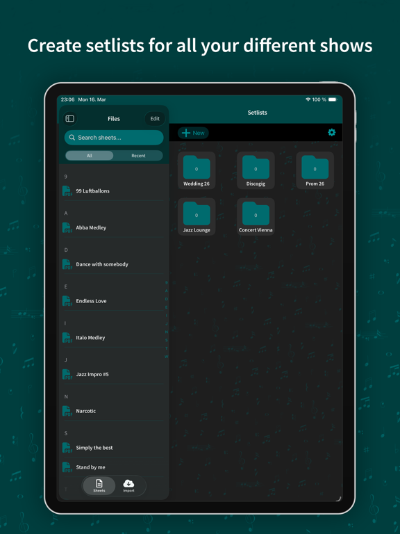 Screenshot #5 pour Leadsheet - Setlist Organizer