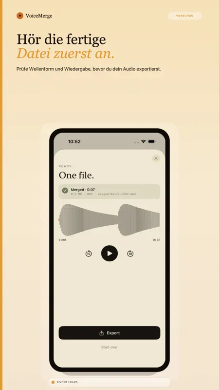 VoiceMerge: une notas de voz screenshot 5 of 5
