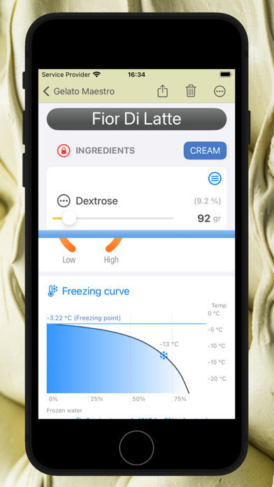 Gelato Maestro Pro: Recipe Screenshot