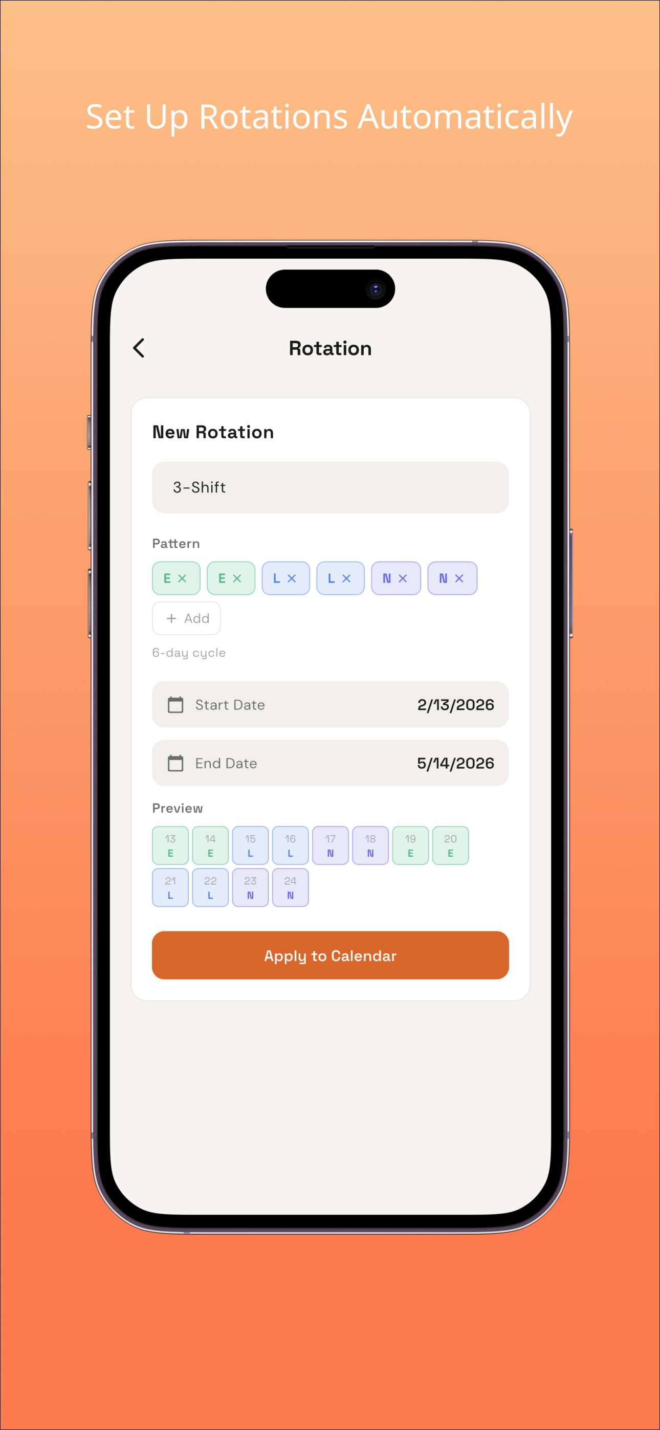 Shift Work Planner - Shift