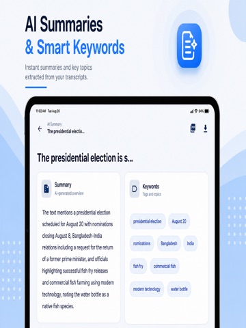 Voicenotes: AI Note Taker iPad screenshot