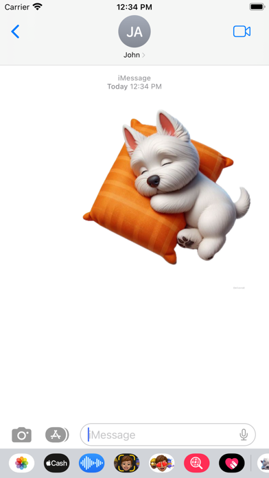 Sleeping Westie Stickers Screenshot