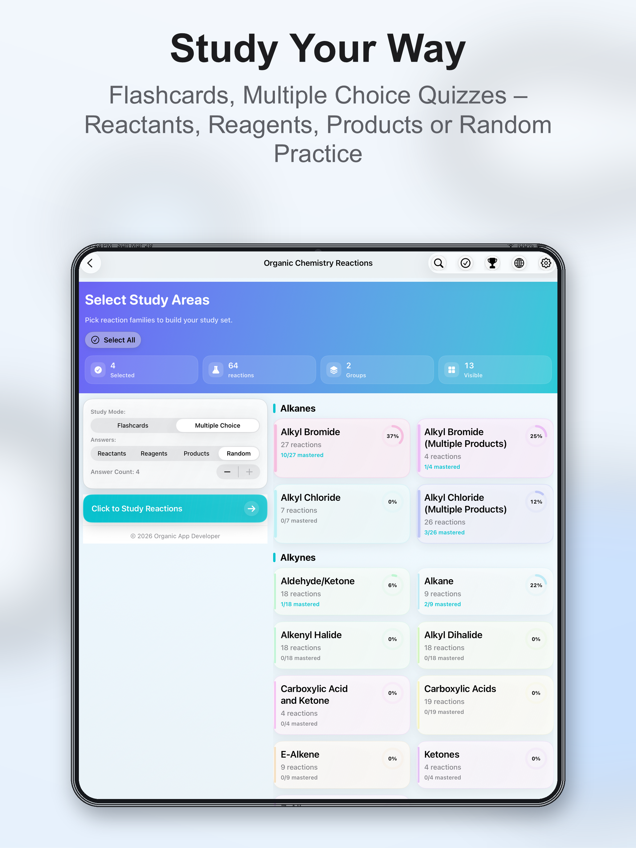 Organic Reactions Tutor
