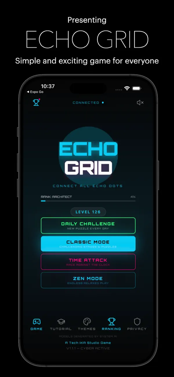 Screenshot #1 pour Echo Grid: Neural Decryption