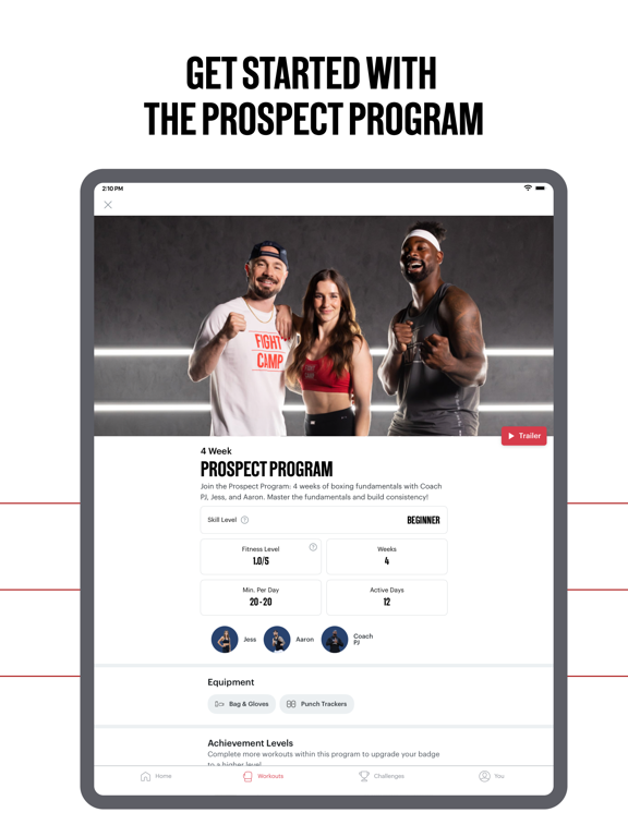 FightCamp Home Boxing Workouts iPad screenshot 2 - Health & Fitness app