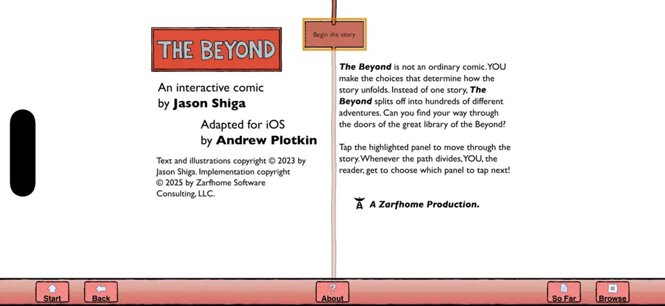 The Beyond: Interactive Comic iPhone Screenshot 1