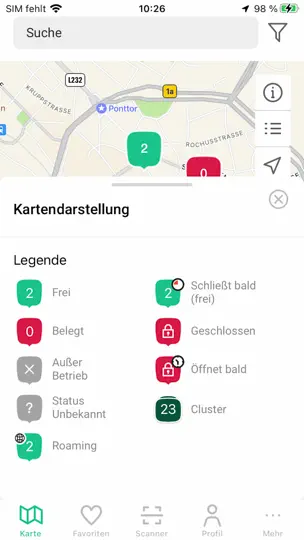 Screenshot von Ladeapp - E-Auto Ladestationen auf dem iPhone 5