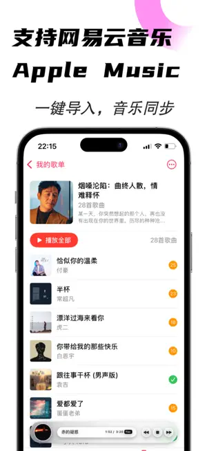 灵动歌单 - 桌面歌词&歌单一键迁移专属音乐播放 screenshot 2