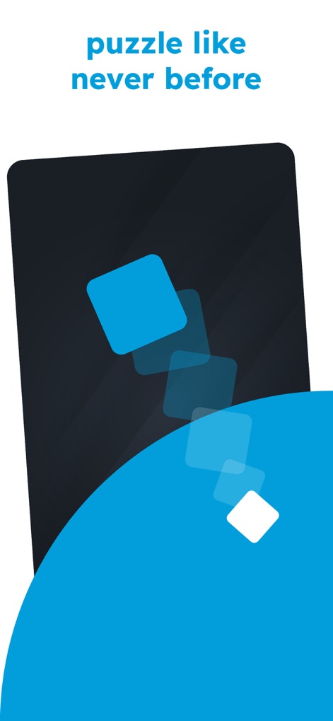 Game is Hard - Discover the app's clever progression mechanics and its striking minimalist aesthetic, featuring dynamic fading squares and a clean, curved interface.