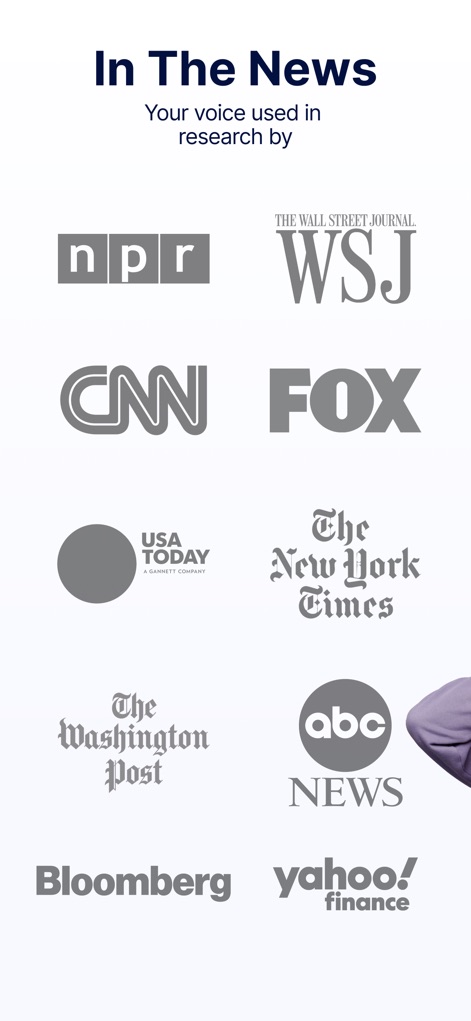 Ipsos iSay: Take Paid Surveys - Le opinioni degli utenti hanno un vasto impatto, con il logo 'Ipsos iSay' al centro e il riferimento a importanti testate come 'NPR' e 'The Wall Street Journal'.