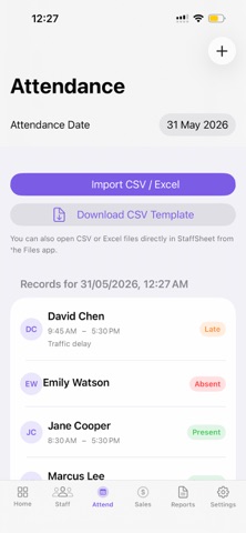 StaffSheet screenshot