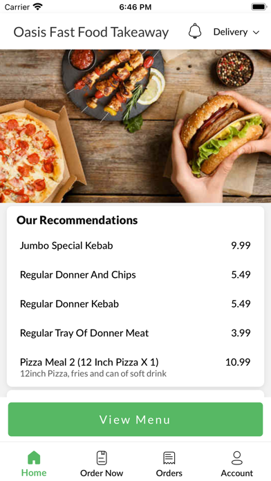 Oasis Fast Food Takeaway. Screenshot