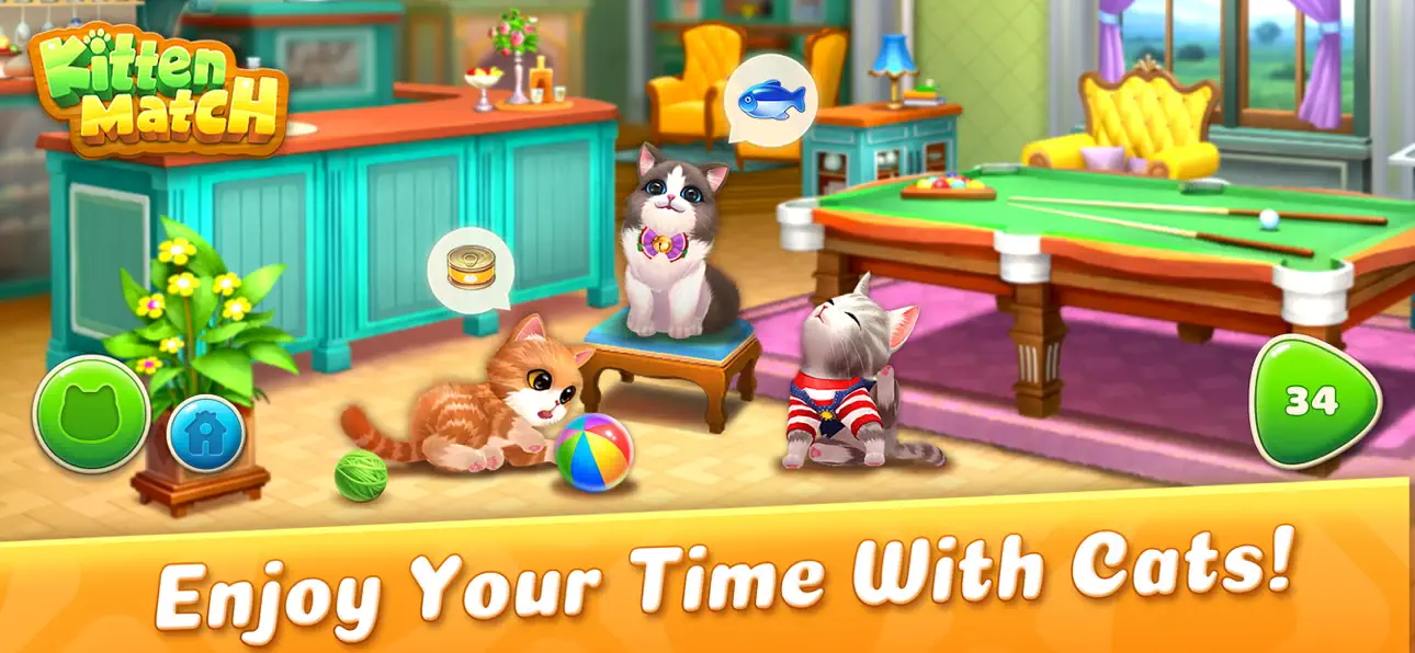 Kitten Match iOS Mod IPA screenshot 3 - iOS game interface