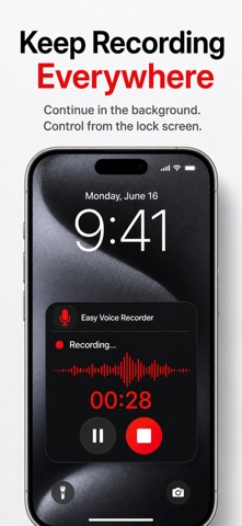 Easy Voice Recorder: Audio App iPhone screenshot
