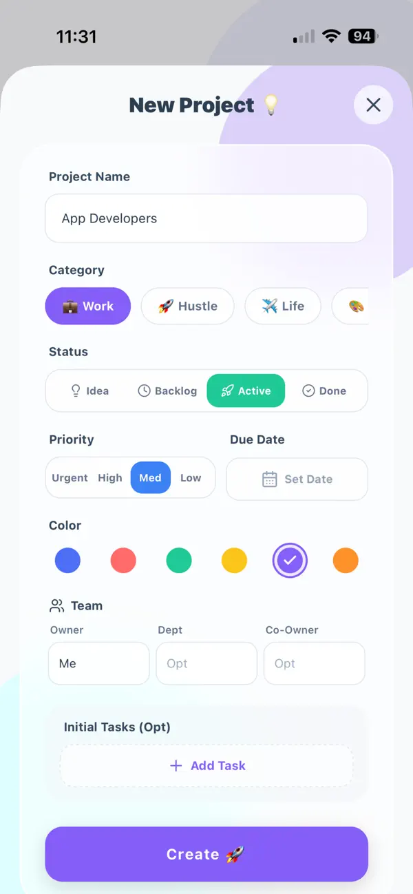 #4. Mini Project - Task Progress (iOS) Ved: CHUNLONG LI