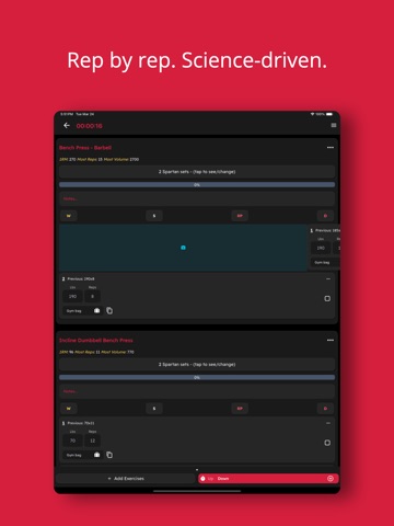 PR.O Workout Tracker Gym Log iPad screenshot