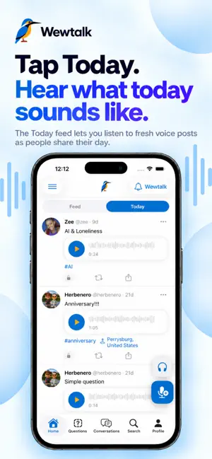 Wewtalk - Voice Social Network screenshot 3
