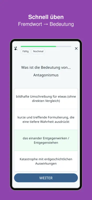 Gehobener Wortschatz Trainer screenshot 4 of 7