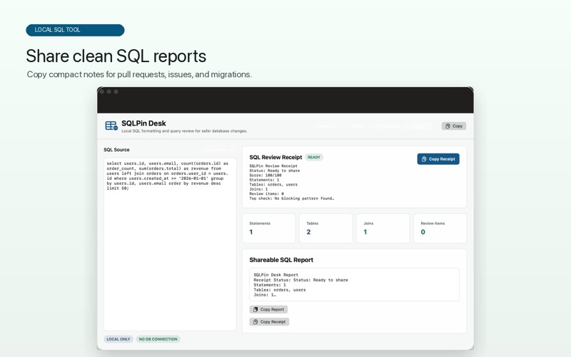 SQLPin Desk screenshot