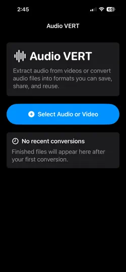 Captura de pantalla de AudioVERT en iPhone 2