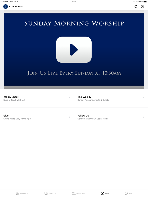ChristChurch Atlanta iPad screenshot 4 - Education app