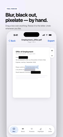 SafeRedact: AI Redactor iPhone screenshot