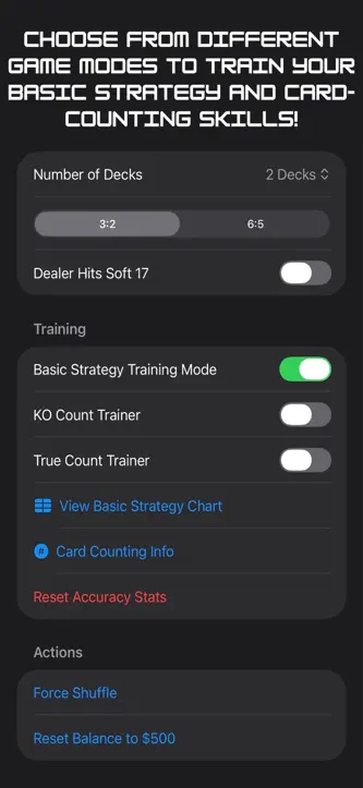 Simple Blackjack Trainer screenshot 2