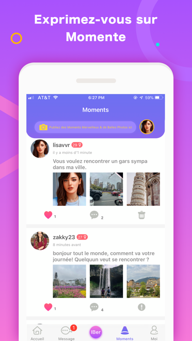 Screenshot #2 pour Rencontres, Tchat, Dating app