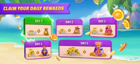 Spades Royale - The app provides engaging consecutive daily login bonuses, with escalating reward values to incentivize regular play.