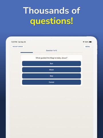 Bible Trivia - Christian Game iPad screenshot