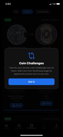 Challenge Coin Check iPhone screenshot