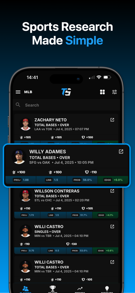 Toad Sports: Prop Pick Finder screenshot 1