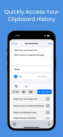 iCliper - Clipboard Manager iPhone screenshot