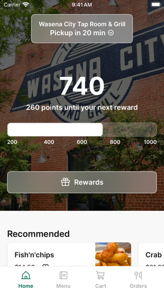 Wasena City Tap Room app screenshot
