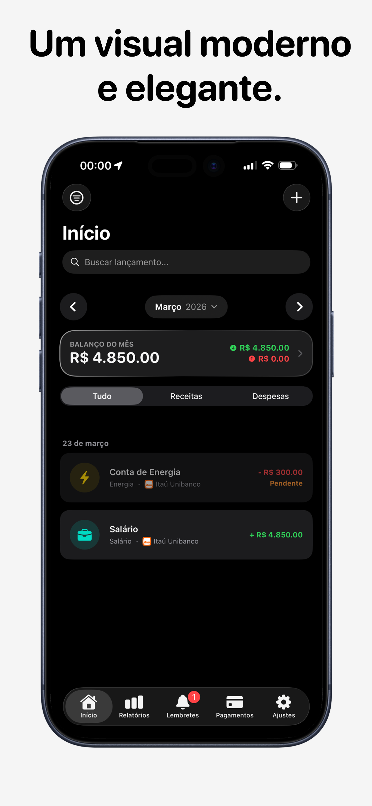 Finanças: Controle de Gastos