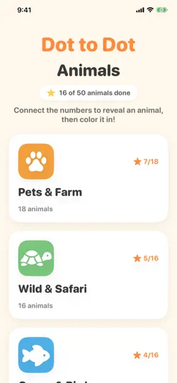 Capture d'écran de Dot To Dot Animals Kids sur iPhone 5