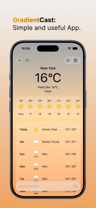 GradientCast:  Local Weather App Store search result