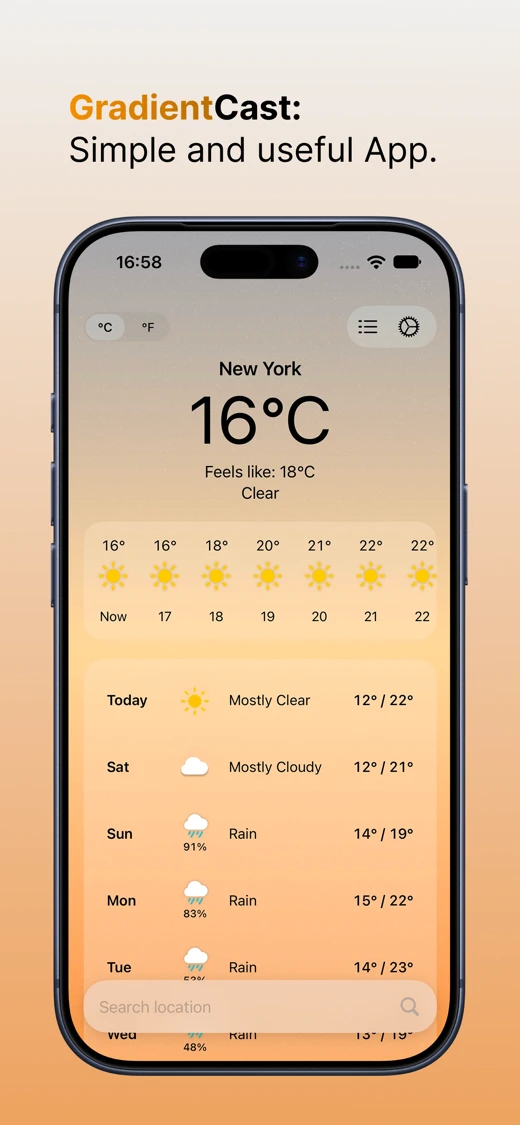GradientCast:  Local Weather screenshot 1