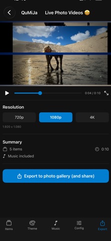 QuMiJa: Aftermovie maker iPhone screenshot