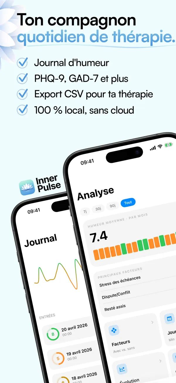 Screenshot #1 pour InnerPulse – GAD-7 & PHQ-9