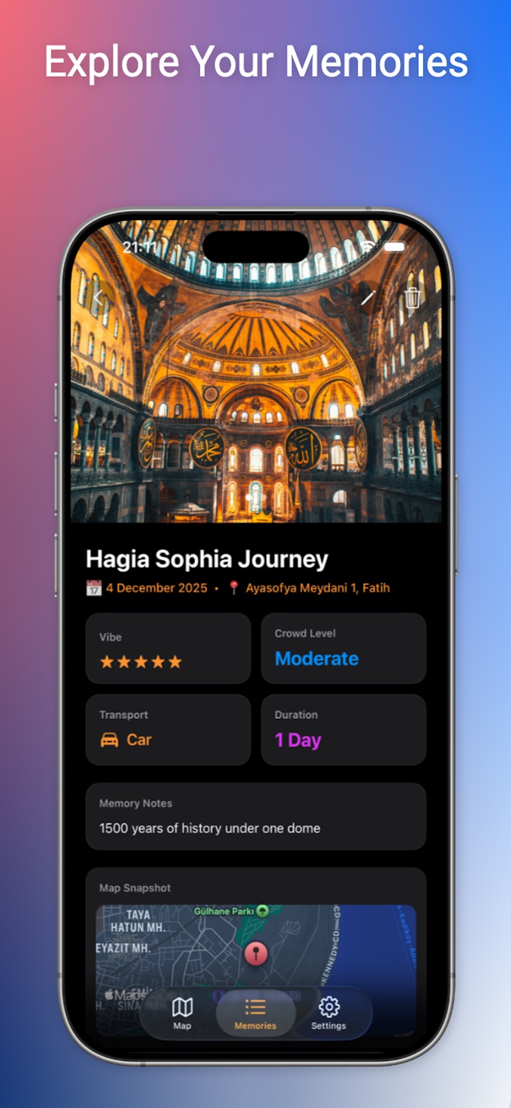 VibeMemory: Travel Journal iphone screenshot 3