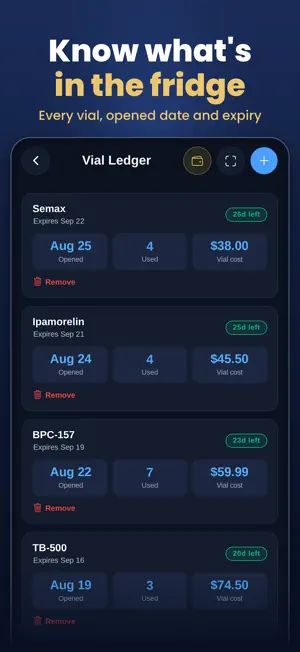 Peptide Wizard: Tracker & Log screenshot 2