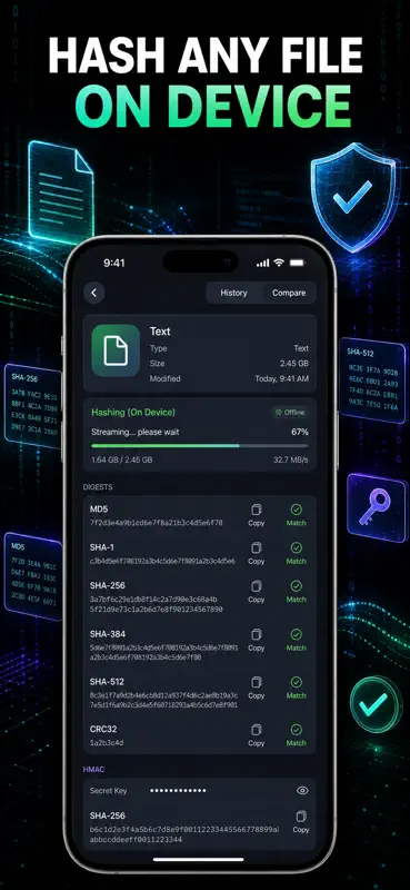 Hash Calculator: MD5 SHA CRC32 screenshot 5 of 10