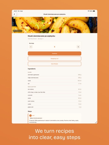simmer: step by step cooking iPad screenshot