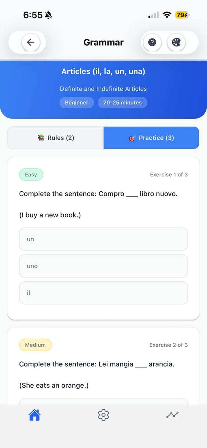 A1/A2 Italian Grammar screenshot 4