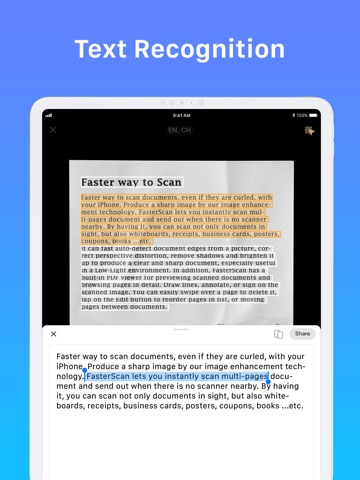 Faster Scan - Fast PDF Scanner iPad screenshot